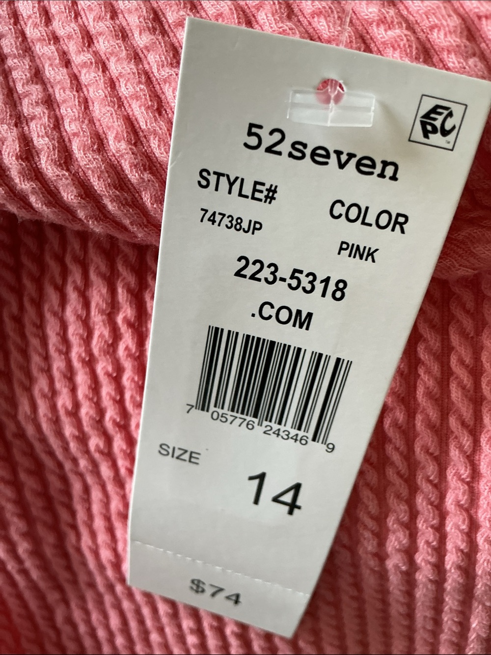 52 SEVEN Sleeveless Pink Textured A-Line Dress - Picture 5 of 5